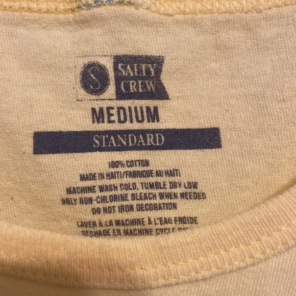 Salty Crew Yellow Tank Top SZ MED - Picture 3 of 5
